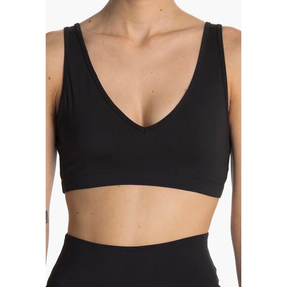 We Wore What Black V-neck Bra, Bralette Large - Picture 1 of 6